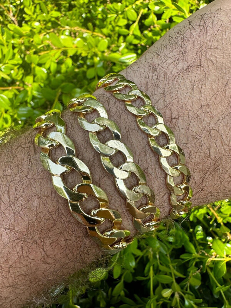 Curb Cuban Link Chain Bracelet W. Box Lock - 14k Gold Vermeil 925 Sterling Silver - 7"-9" - 9.5mm-13mm
