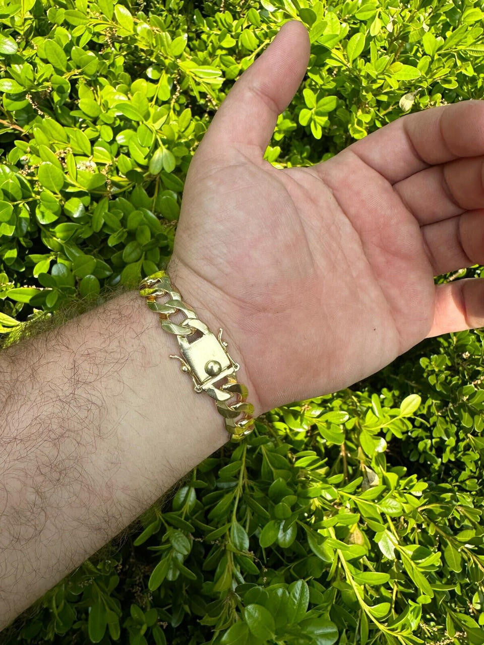 Curb Cuban Link Chain Bracelet W. Box Lock - 14k Gold Vermeil 925 Sterling Silver - 7"-9" - 9.5mm-13mm