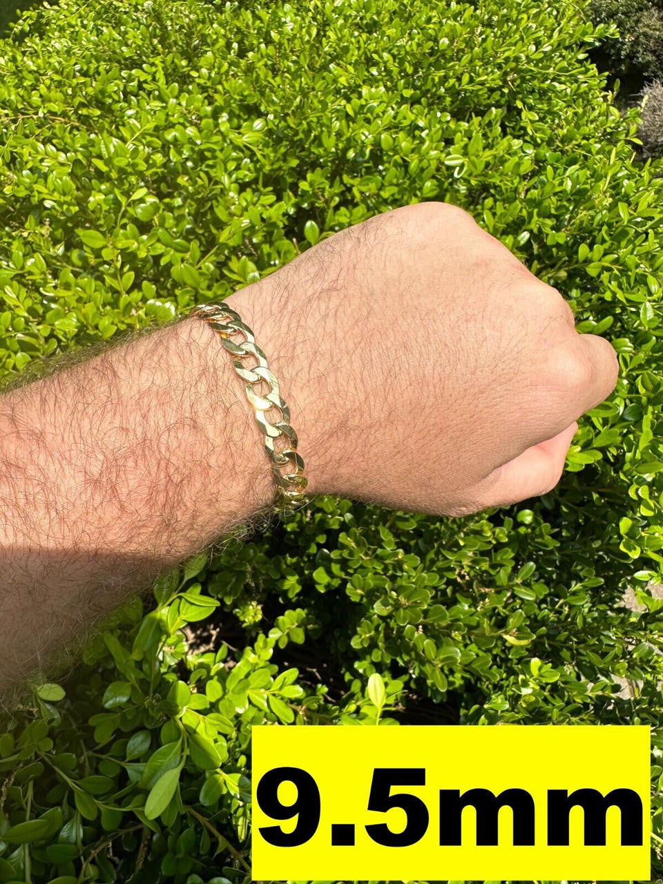 Curb Cuban Link Chain Bracelet W. Box Lock - 14k Gold Vermeil 925 Sterling Silver - 7"-9" - 9.5mm-13mm