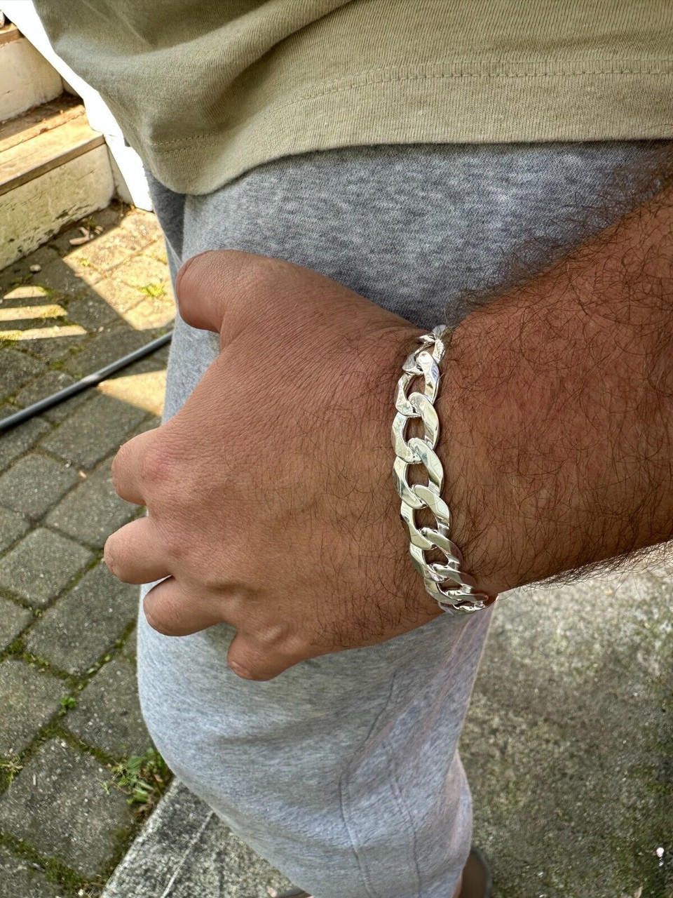 Curb Cuban Link Chain Bracelet W. Box Lock - 925 Sterling Silver - 7"-9" - 9.5mm-13mm