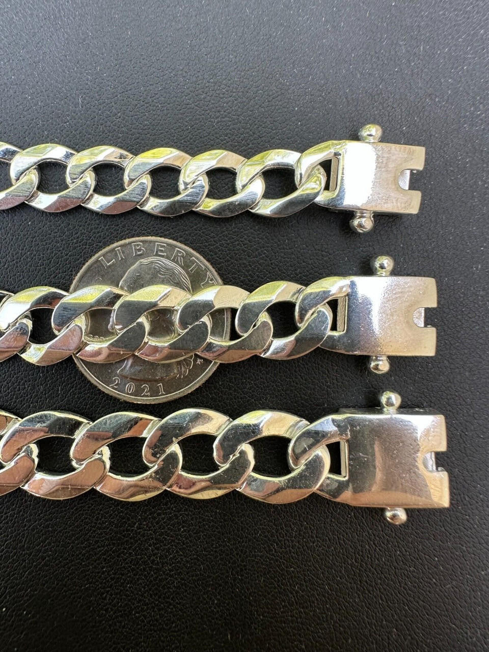 Curb Cuban Link Chain Bracelet W. Box Lock - 925 Sterling Silver - 7"-9" - 9.5mm-13mm