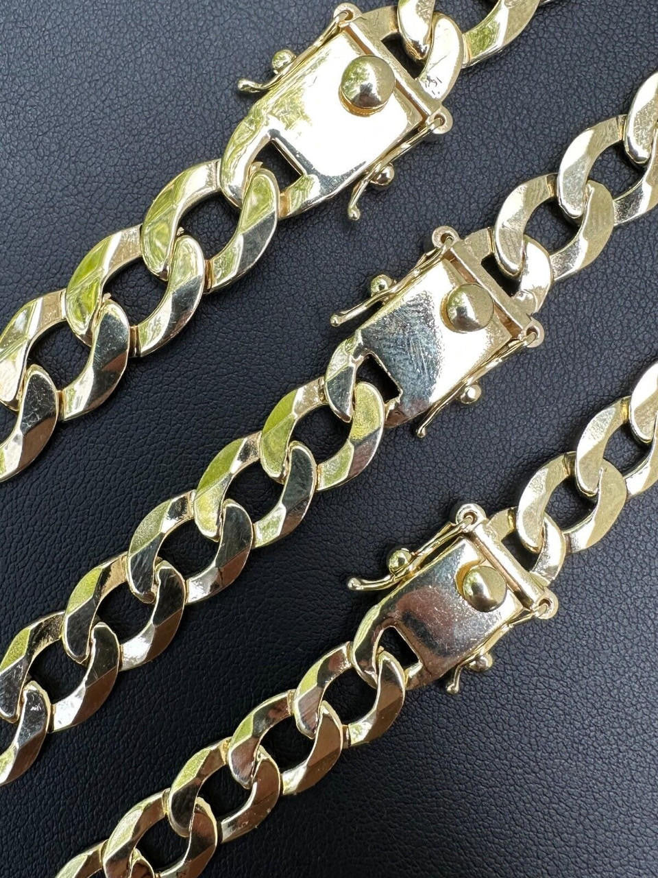 Curb Cuban Link Chain Necklace W. Box Lock - 14k Gold Vermeil 925 Sterling Silver - 18"-30" - 9.5mm-13mm
