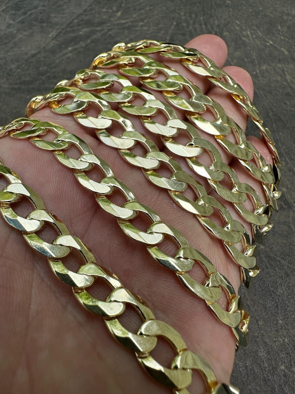 Curb Cuban Link Chain Necklace W. Box Lock - 14k Gold Vermeil 925 Sterling Silver - 18"-30" - 9.5mm-13mm