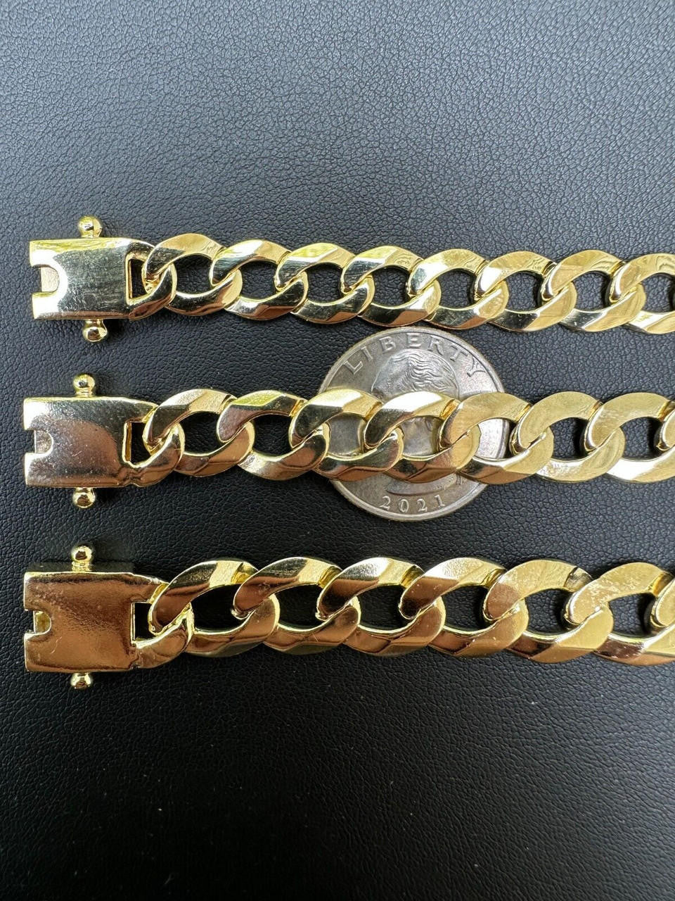 Curb Cuban Link Chain Necklace W. Box Lock - 14k Gold Vermeil 925 Sterling Silver - 18"-30" - 9.5mm-13mm