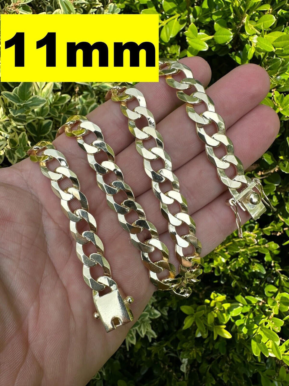Curb Cuban Link Chain Necklace W. Box Lock - 14k Gold Vermeil 925 Sterling Silver - 18"-30" - 9.5mm-13mm