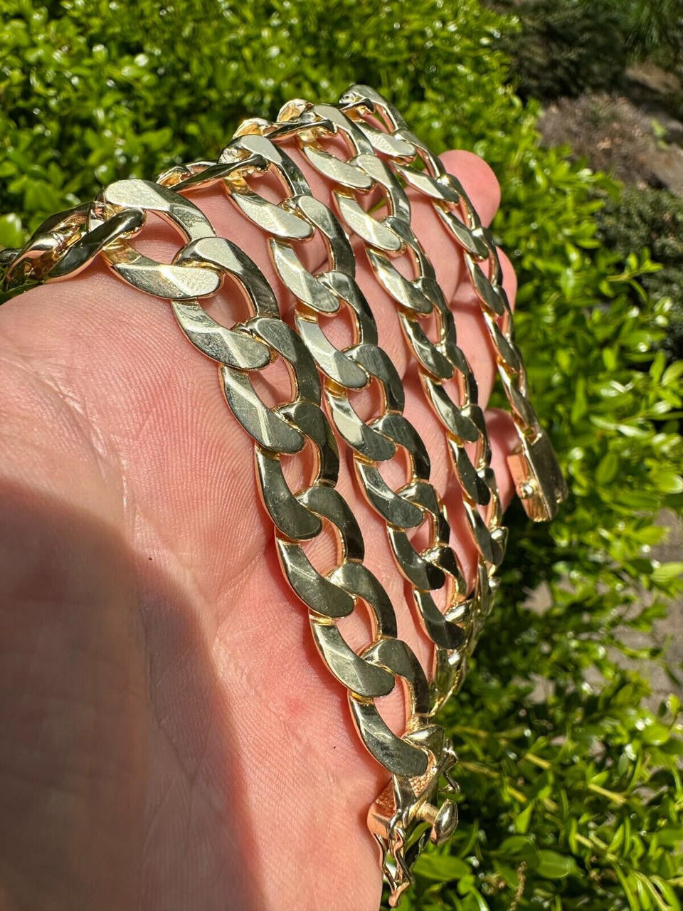 Curb Cuban Link Chain Necklace W. Box Lock - 14k Gold Vermeil 925 Sterling Silver - 18"-30" - 9.5mm-13mm