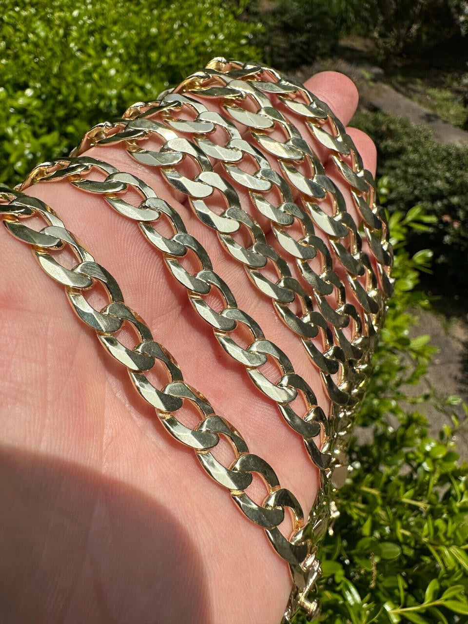 Curb Cuban Link Chain Necklace W. Box Lock - 14k Gold Vermeil 925 Sterling Silver - 18"-30" - 9.5mm-13mm