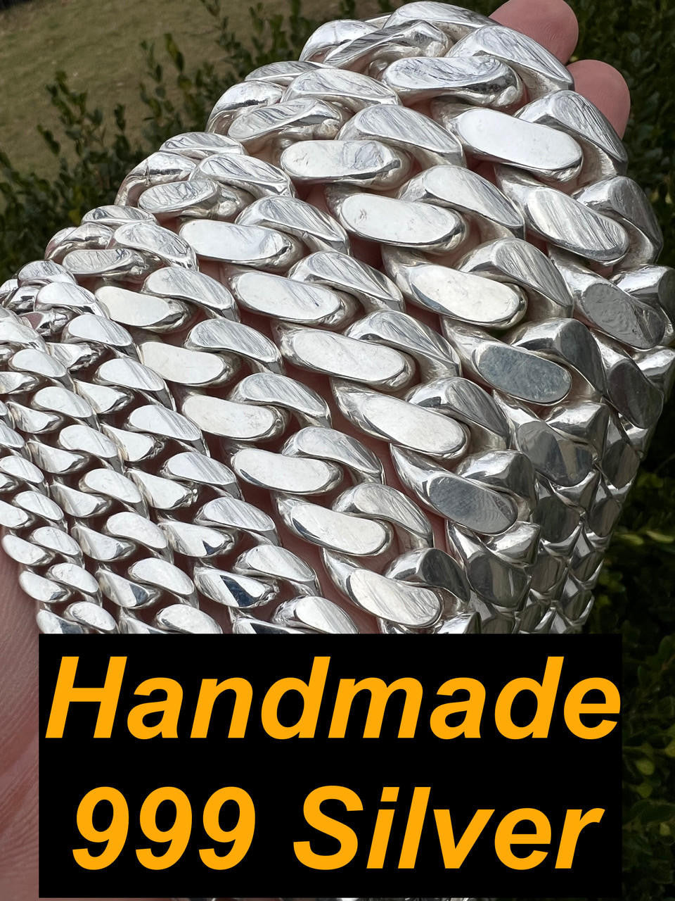 HANDMADE IN USA Miami Cuban Link Chain Necklace Or Bracelet - 999 Fine Silver - 7"-36" - 8mm-28mm TAKES 2-3 WEEKS TO MAKE