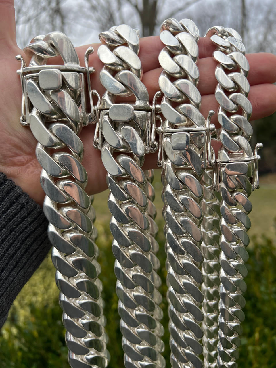 HANDMADE IN USA Miami Cuban Link Chain Necklace Or Bracelet - 999 Fine Silver - 7"-36" - 8mm-28mm TAKES 2-3 WEEKS TO MAKE