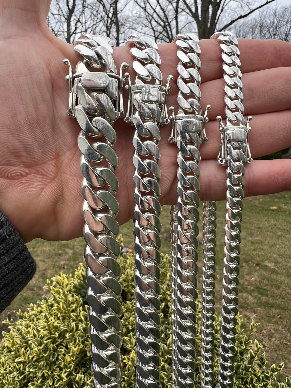 HANDMADE IN USA Miami Cuban Link Chain Necklace Or Bracelet - 999 Fine Silver - 7"-36" - 8mm-28mm TAKES 2-3 WEEKS TO MAKE