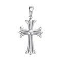 Hearts Chrome Cross Pendant - 925 Silver - 3 Sizes 1"-2.5"