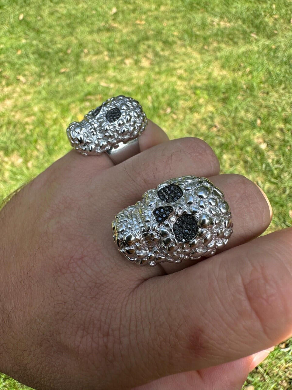 MOISSANITE Death Nugget Ring - 925 Silver