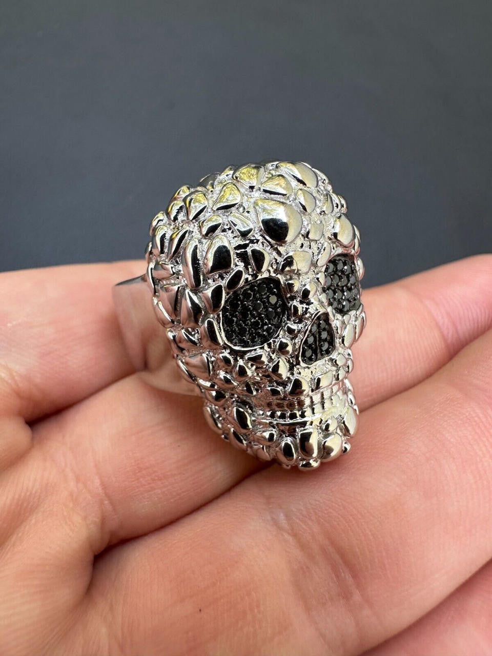 MOISSANITE Death Nugget Ring - 925 Silver