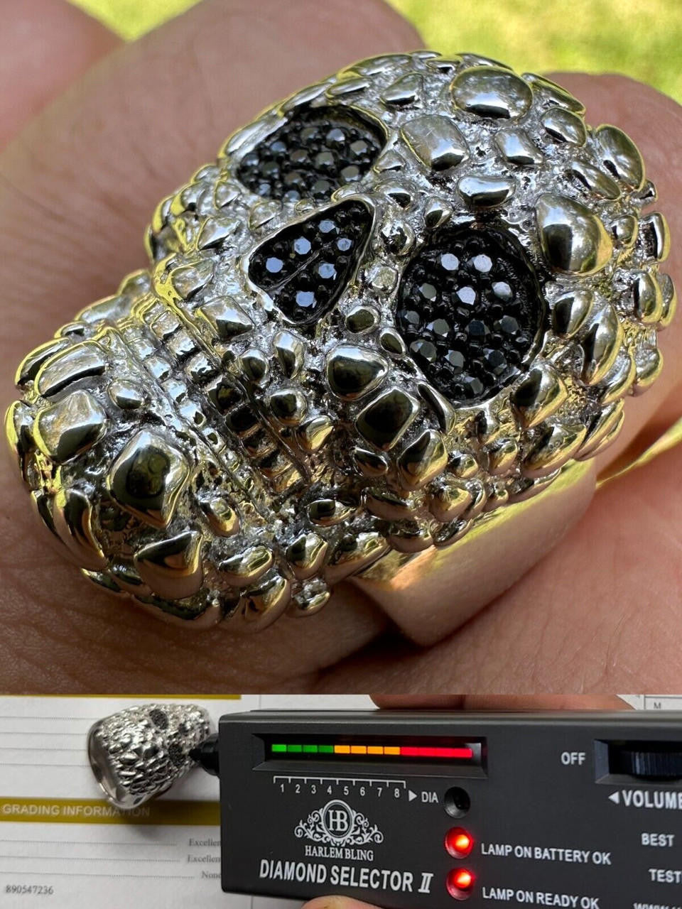 MOISSANITE Death Nugget Ring - 925 Silver