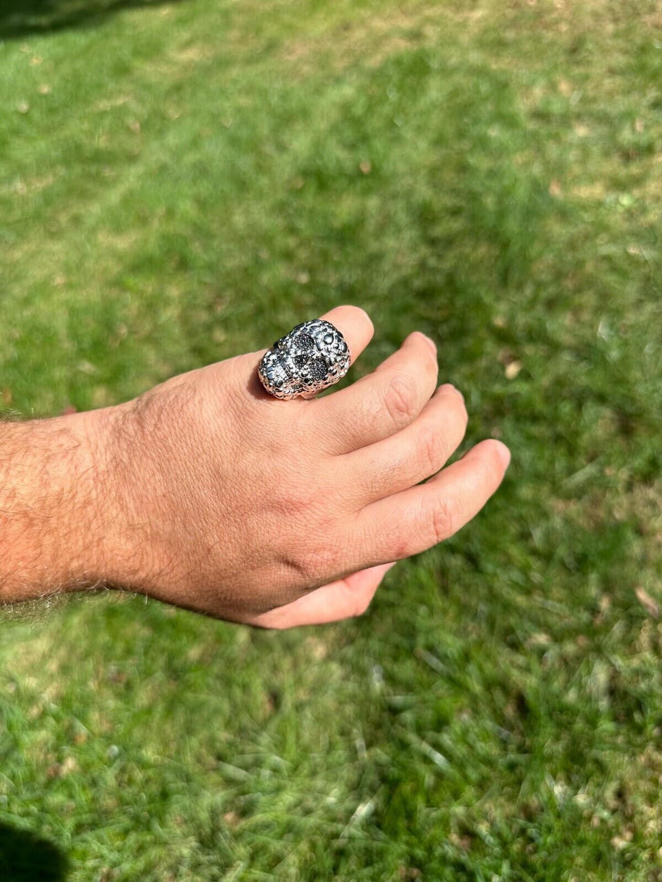 MOISSANITE Death Nugget Ring - 925 Silver