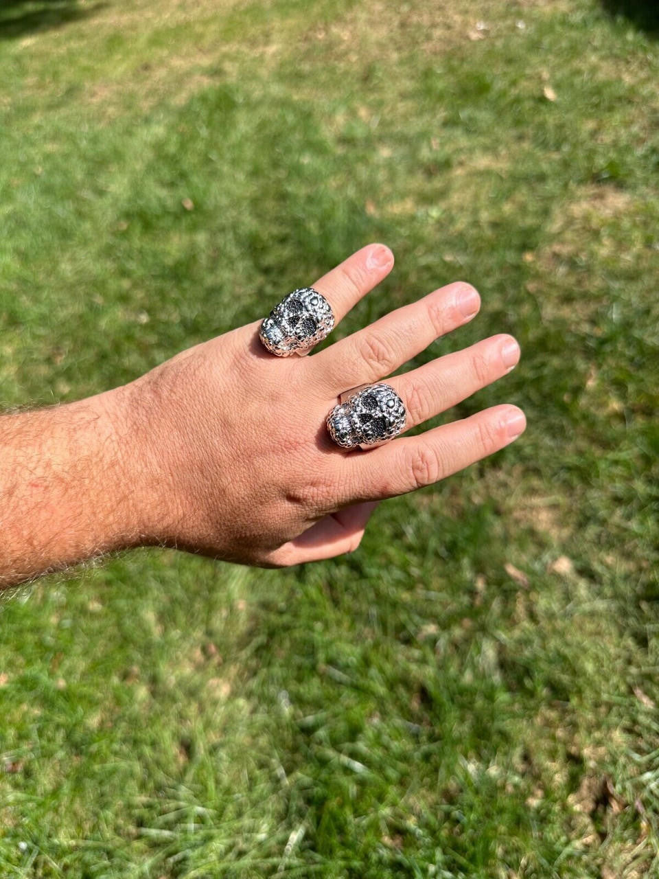 MOISSANITE Death Nugget Ring - 925 Silver
