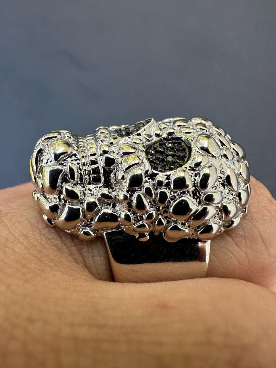 MOISSANITE Death Nugget Ring - 925 Silver
