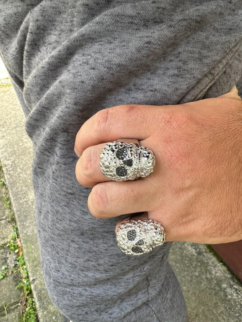 MOISSANITE Death Nugget Ring - 925 Silver