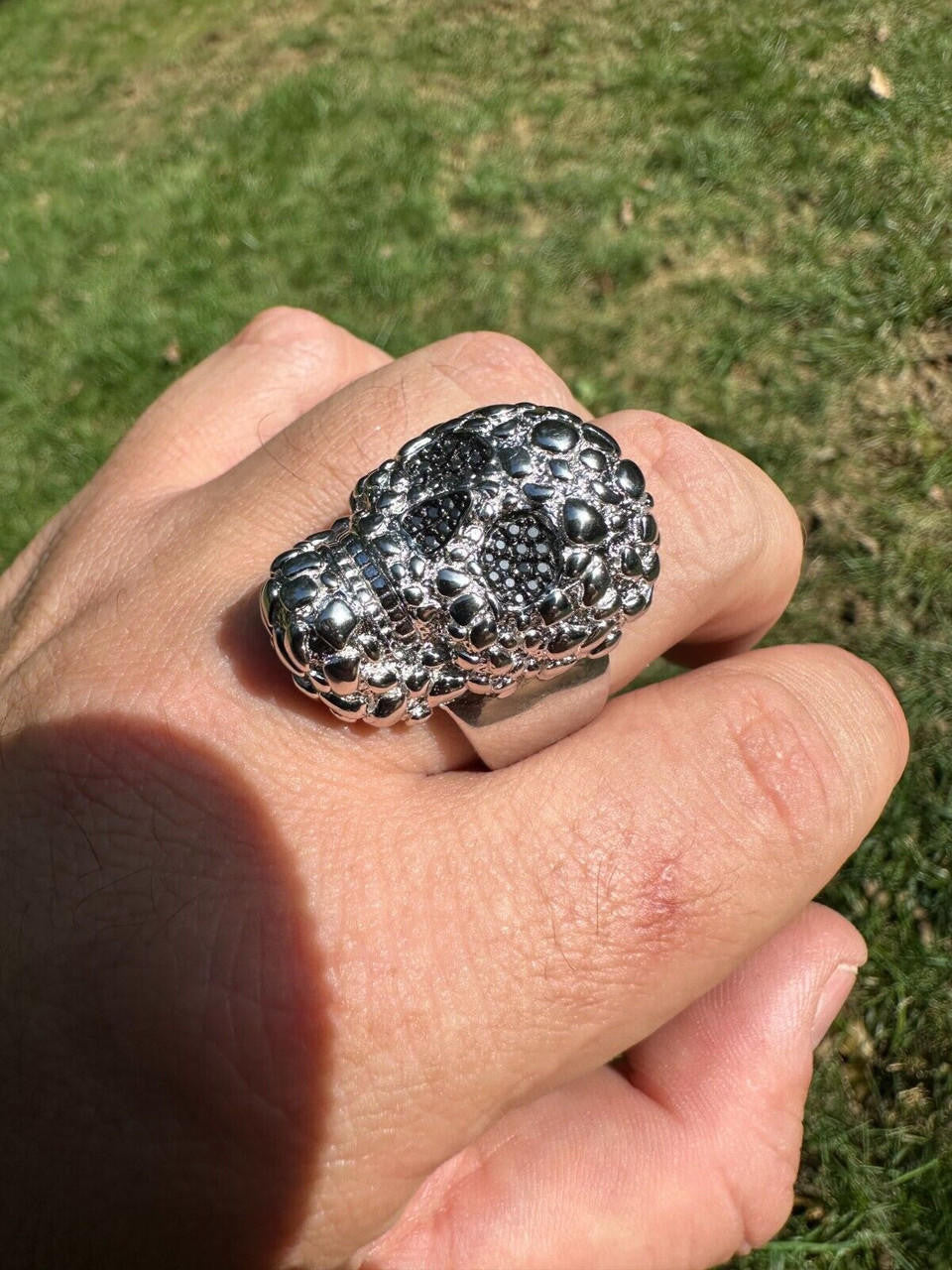 MOISSANITE Death Nugget Ring - 925 Silver