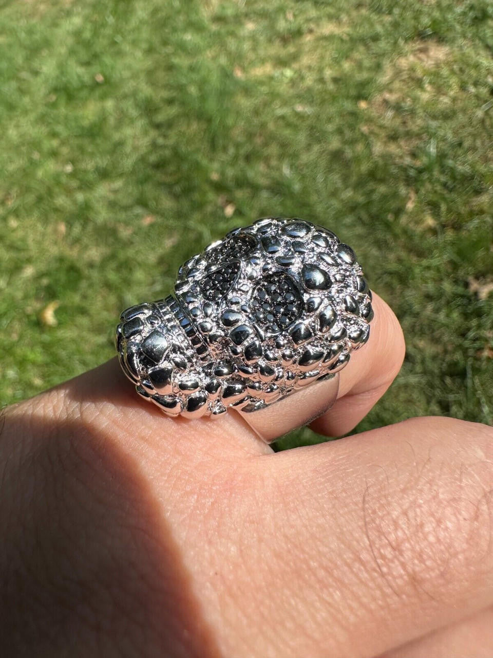 MOISSANITE Death Nugget Ring - 925 Silver