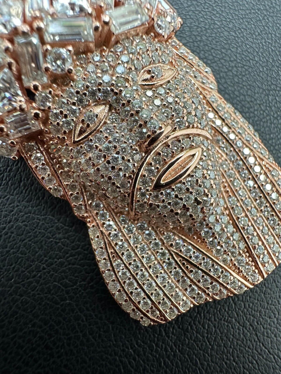 MOISSANITE Royalty Jesus Piece Fully Iced Out Pendant - 14k Rose Gold Vermeil 925 Silver - 3 Sizes 1.5"-3"