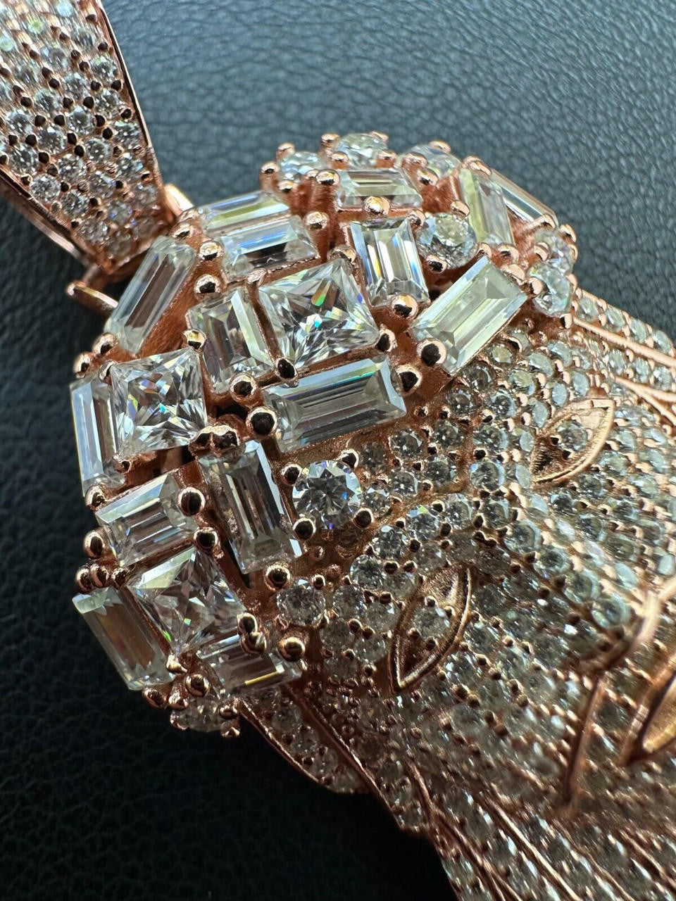 MOISSANITE Royalty Jesus Piece Fully Iced Out Pendant - 14k Rose Gold Vermeil 925 Silver - 3 Sizes 1.5"-3"