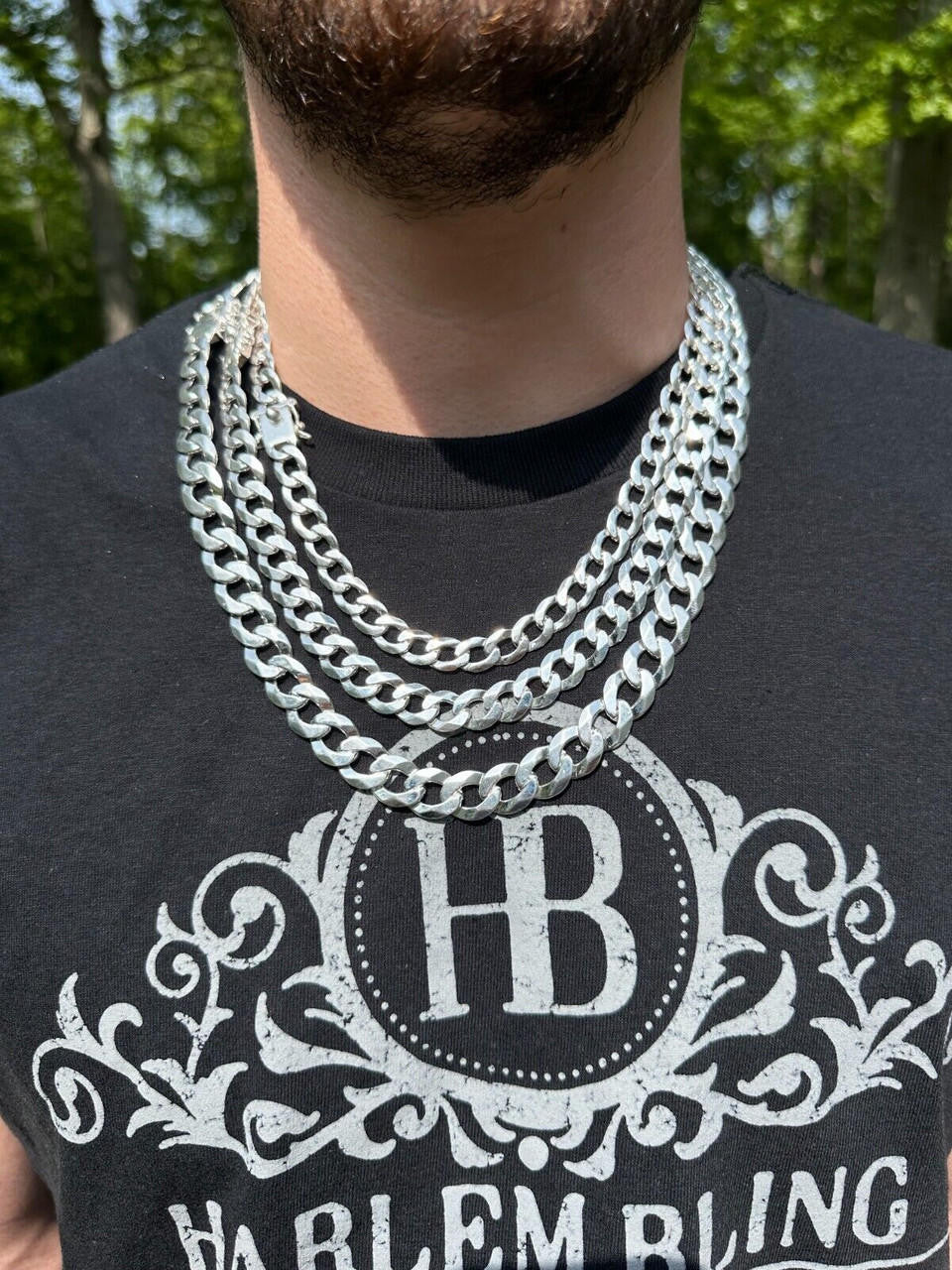 Curb Cuban Link Chain Necklace W. Box Lock - 925 Sterling Silver - 18"-30" - 9.5mm-13mm