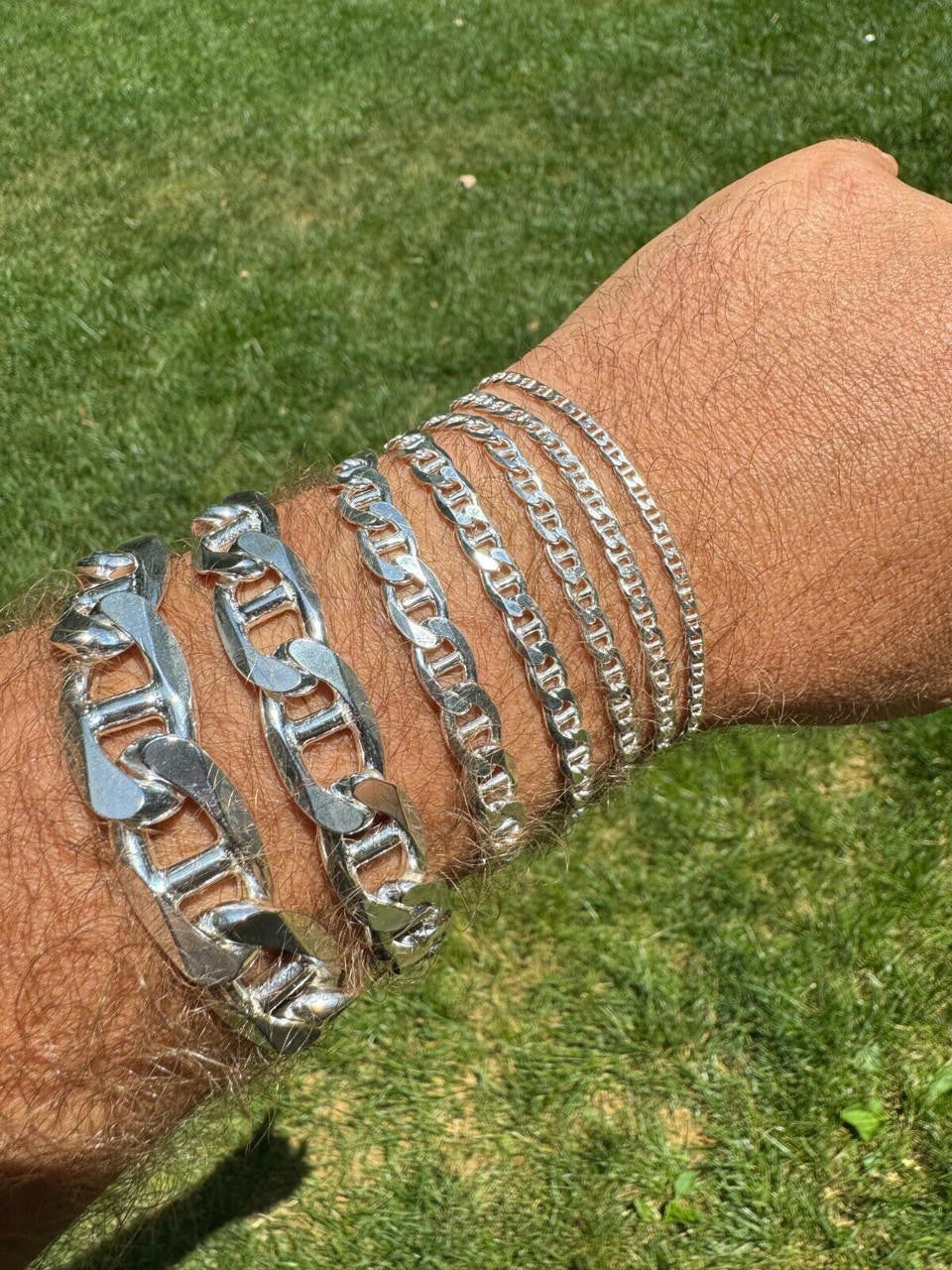 Mariner Link Bracelet - 925 Sterling Silver - 6"-9" - 2.5mm-16mm