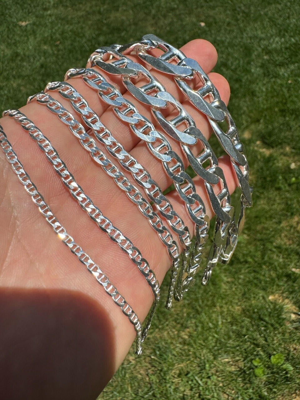 Mariner Link Bracelet - 925 Sterling Silver - 6"-9" - 2.5mm-16mm