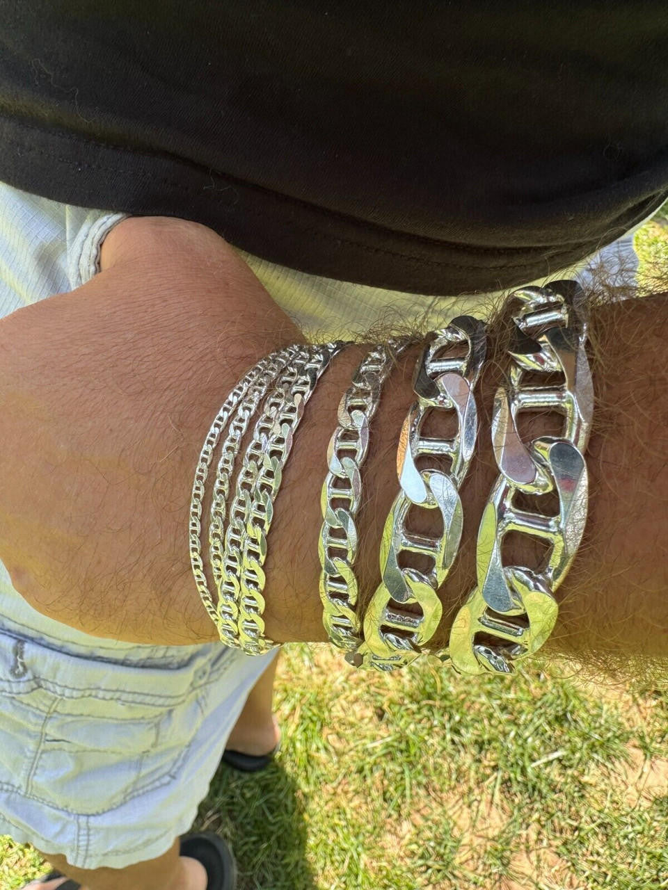 Mariner Link Bracelet - 925 Sterling Silver - 6"-9" - 2.5mm-16mm