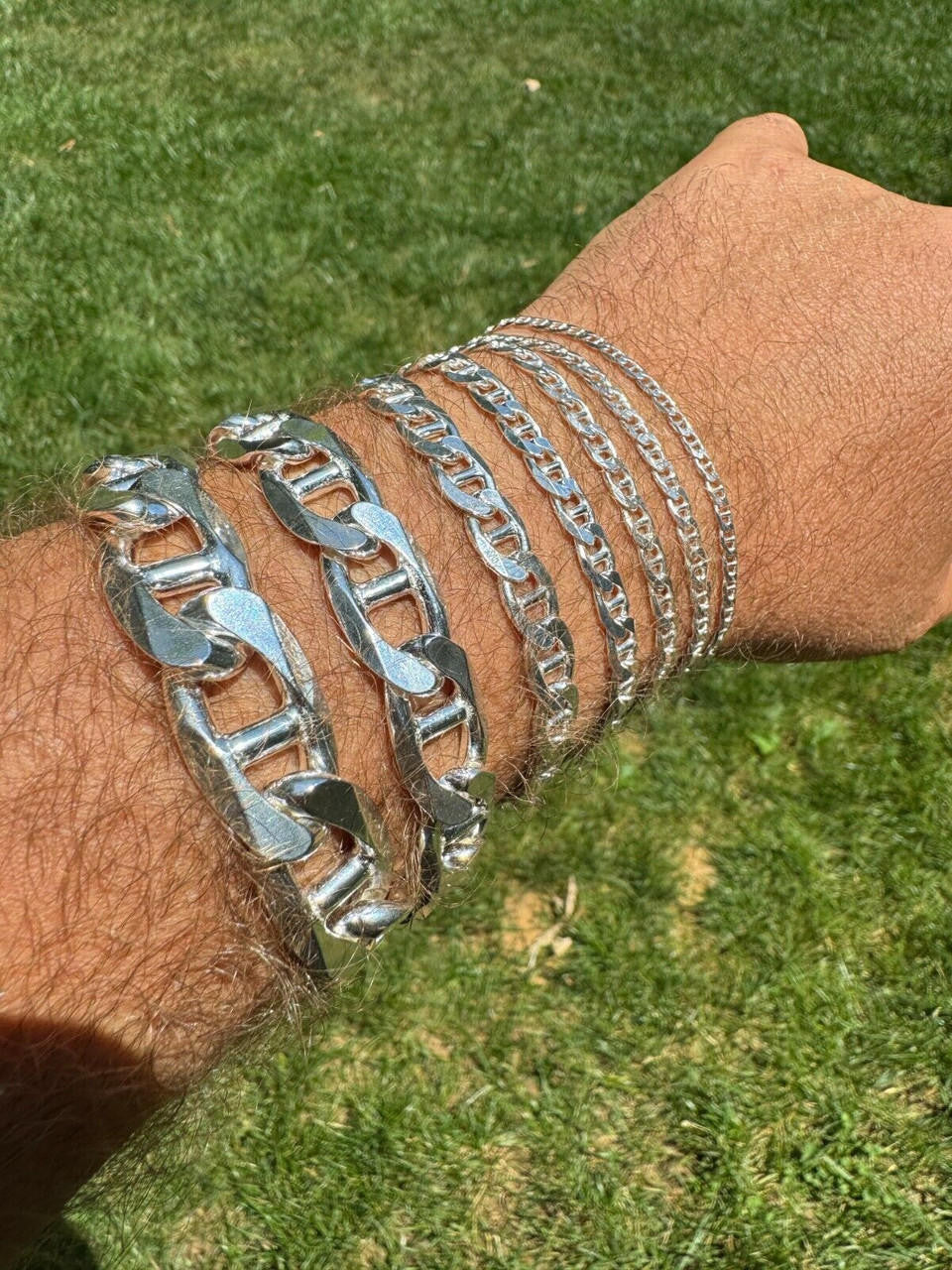 Mariner Link Bracelet - 925 Sterling Silver - 6"-9" - 2.5mm-16mm