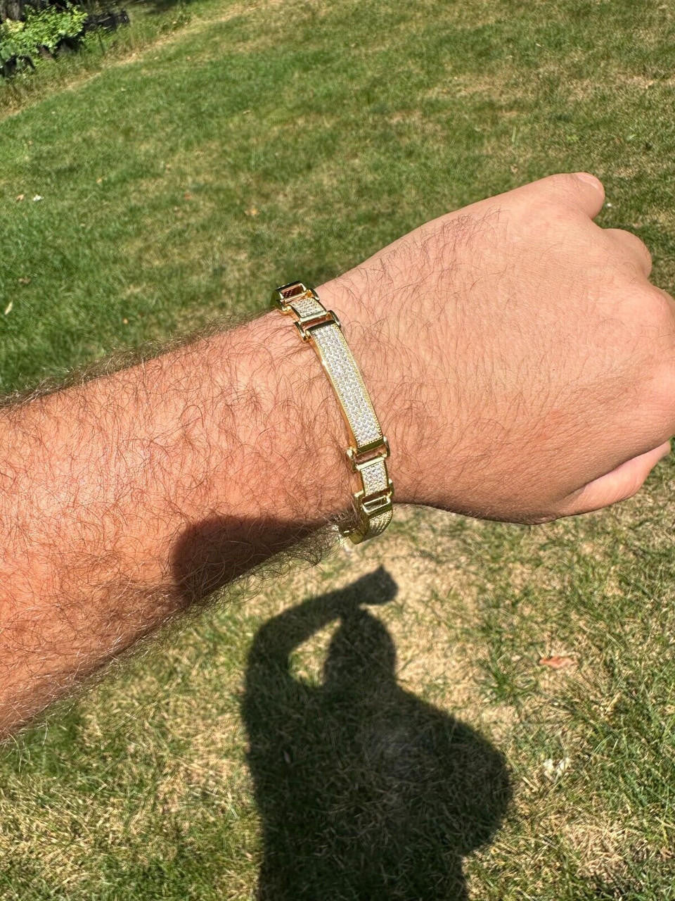 Custom Panther Cuff Link Bracelet Iced Out CZ Stones - 14k gold Vermeil 925 Silver - 10.5mm - 7"-8.5"