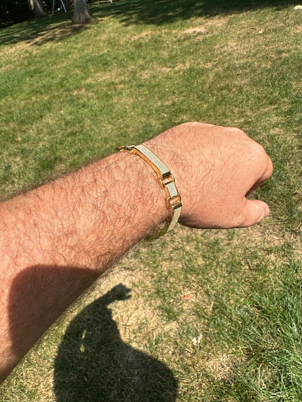 Custom Panther Cuff Link Bracelet Iced Out CZ Stones - 14k gold Vermeil 925 Silver - 10.5mm - 7"-8.5"