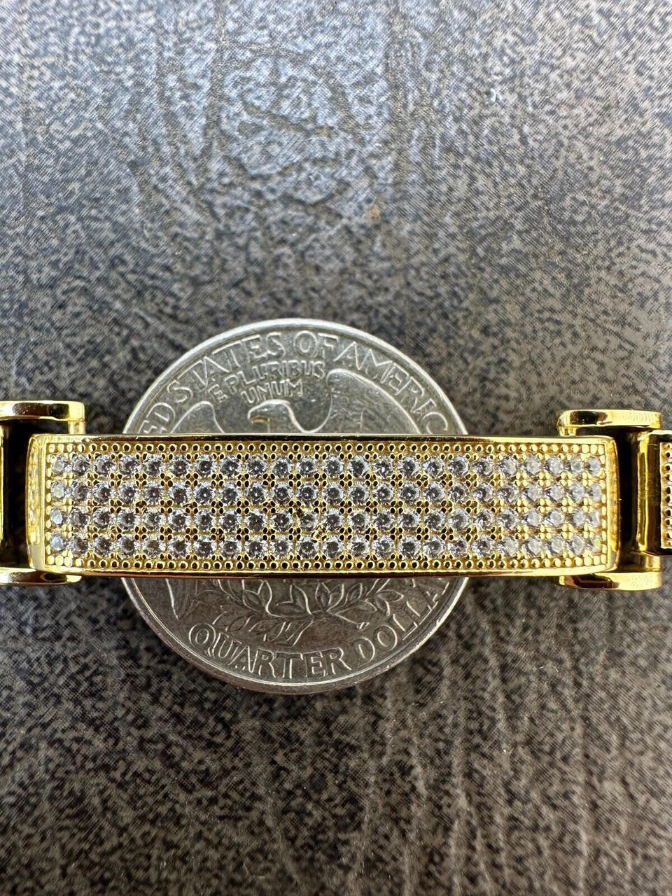 Custom Panther Cuff Link Bracelet Iced Out CZ Stones - 14k gold Vermeil 925 Silver - 10.5mm - 7"-8.5"