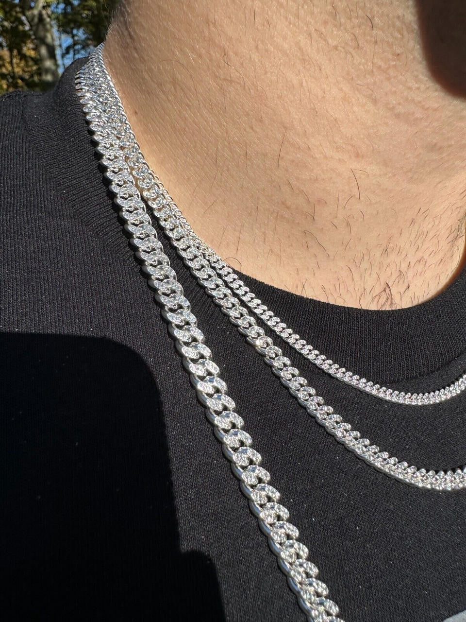 Diamond Cut Miami Cuban Link Chain Necklace Or Bracelet - 925 Sterling Silver - 7"-30" - 3mm-7mm