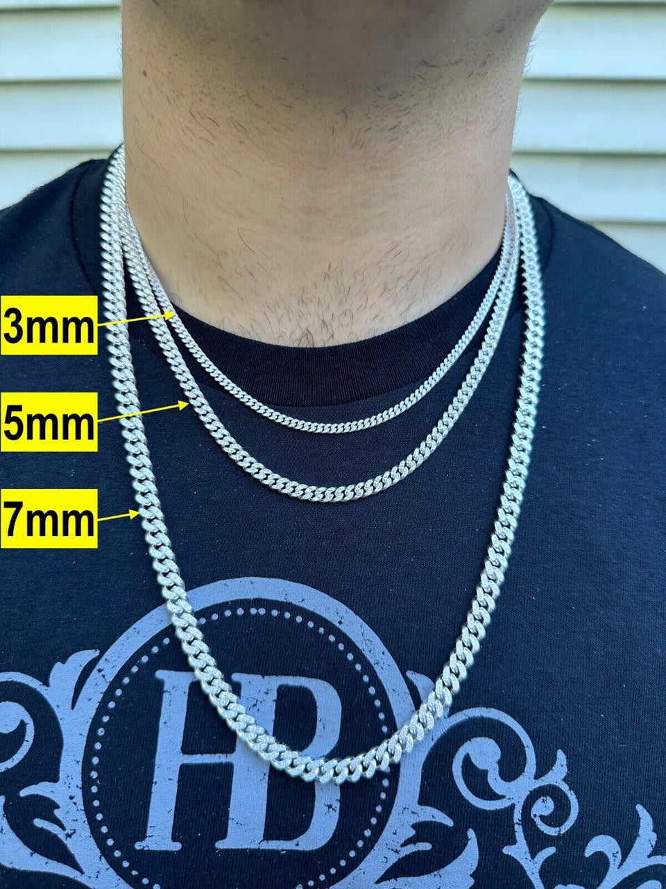 Diamond Cut Miami Cuban Link Chain Necklace Or Bracelet - 925 Sterling Silver - 7"-30" - 3mm-7mm
