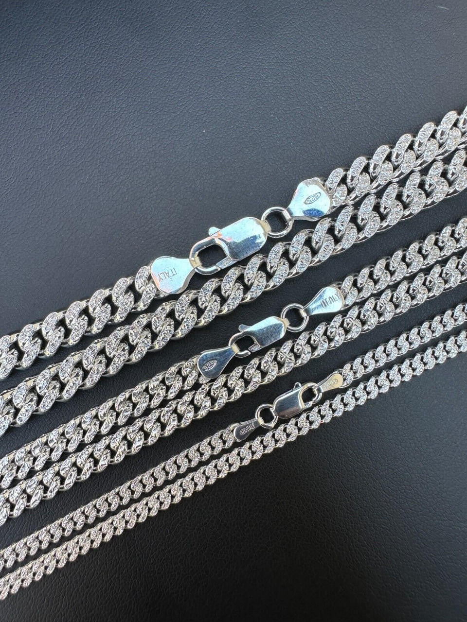 Diamond Cut Miami Cuban Link Chain Necklace Or Bracelet - 925 Sterling Silver - 7"-30" - 3mm-7mm
