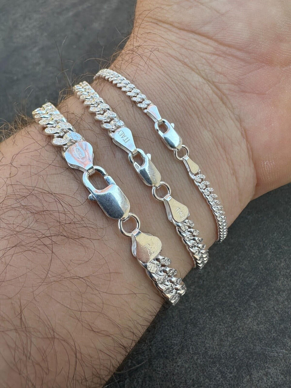 Diamond Cut Miami Cuban Link Chain Necklace Or Bracelet - 925 Sterling Silver - 7"-30" - 3mm-7mm