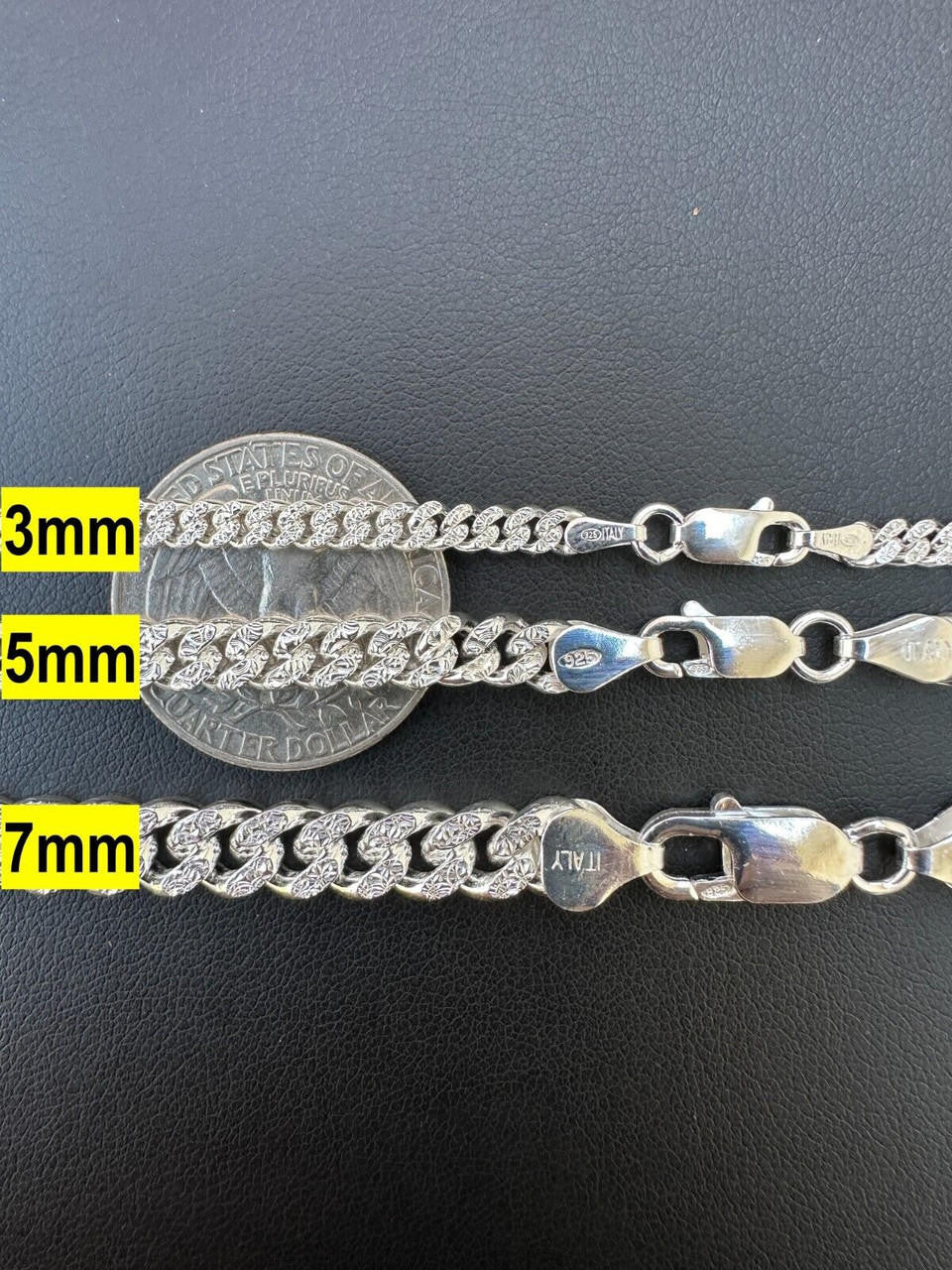 Diamond Cut Miami Cuban Link Chain Necklace Or Bracelet - 925 Sterling Silver - 7"-30" - 3mm-7mm