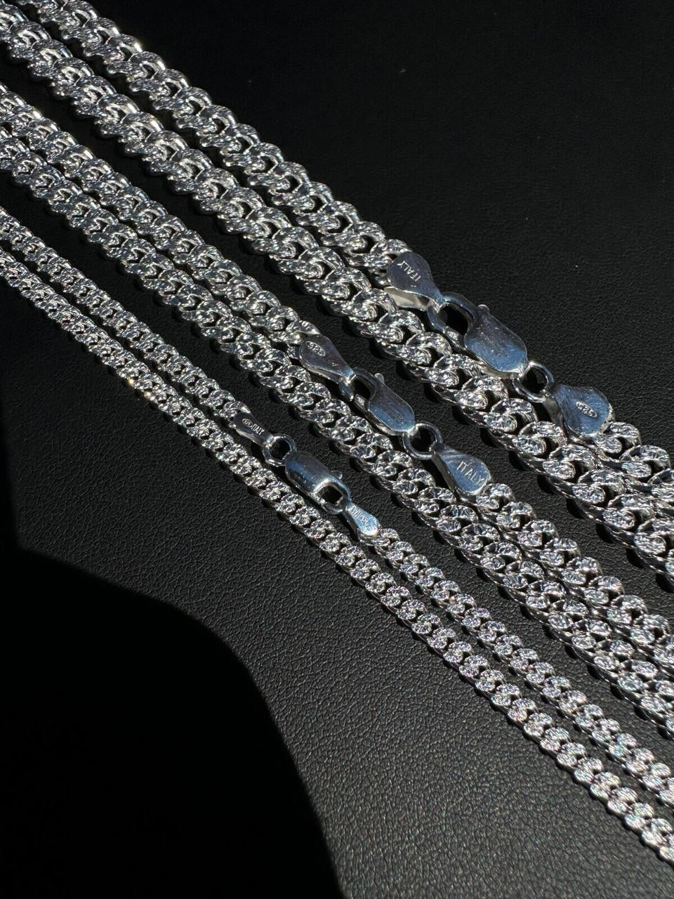 Diamond Cut Miami Cuban Link Chain Necklace Or Bracelet - 925 Sterling Silver - 7"-30" - 3mm-7mm