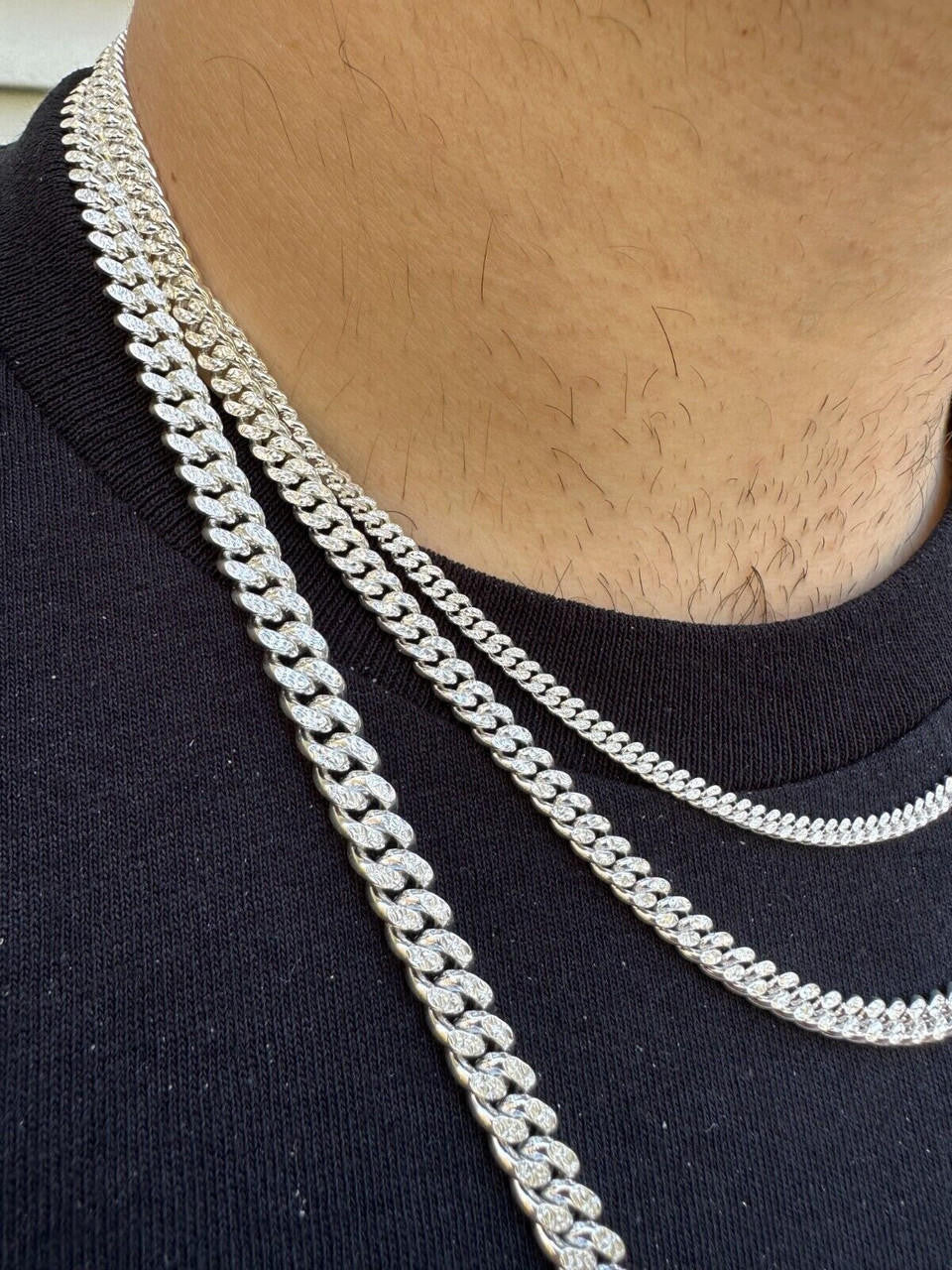 Diamond Cut Miami Cuban Link Chain Necklace Or Bracelet - 925 Sterling Silver - 7"-30" - 3mm-7mm