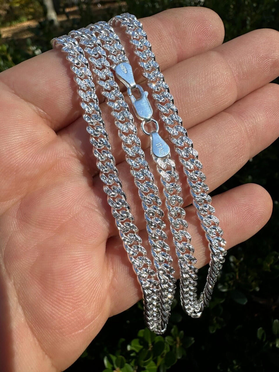 Diamond Cut Miami Cuban Link Chain Necklace Or Bracelet - 925 Sterling Silver - 7"-30" - 3mm-7mm