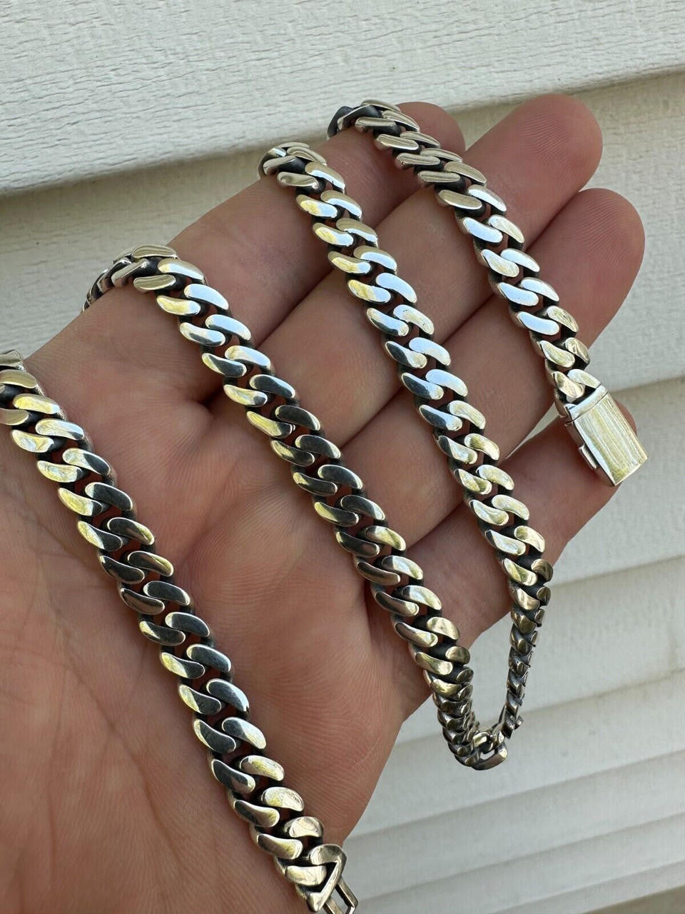 Miami Cuban Link Chain Necklace / Bracelet Real 925 Silver Rhodium Plated 6-12mm