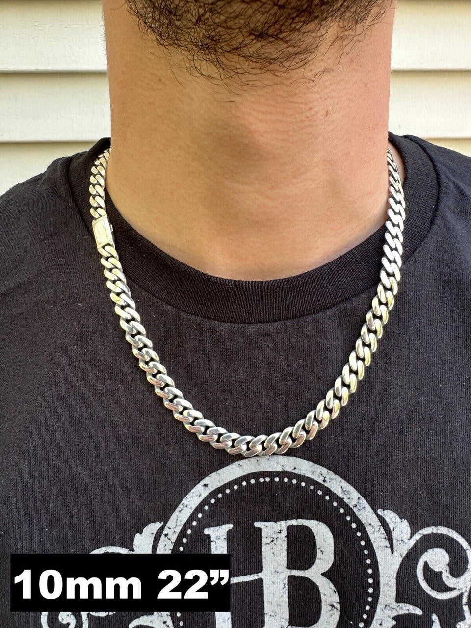 Miami Cuban Link Chain Necklace / Bracelet Real 925 Silver Rhodium Plated 6-12mm