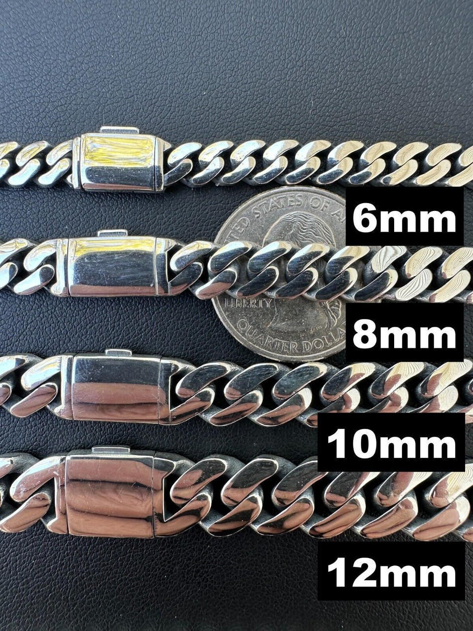 Cancun Cuban Link Chain Necklace Sleek Clasp  - 925 Sterling Silver - 18"-28" - 6mm-12mm