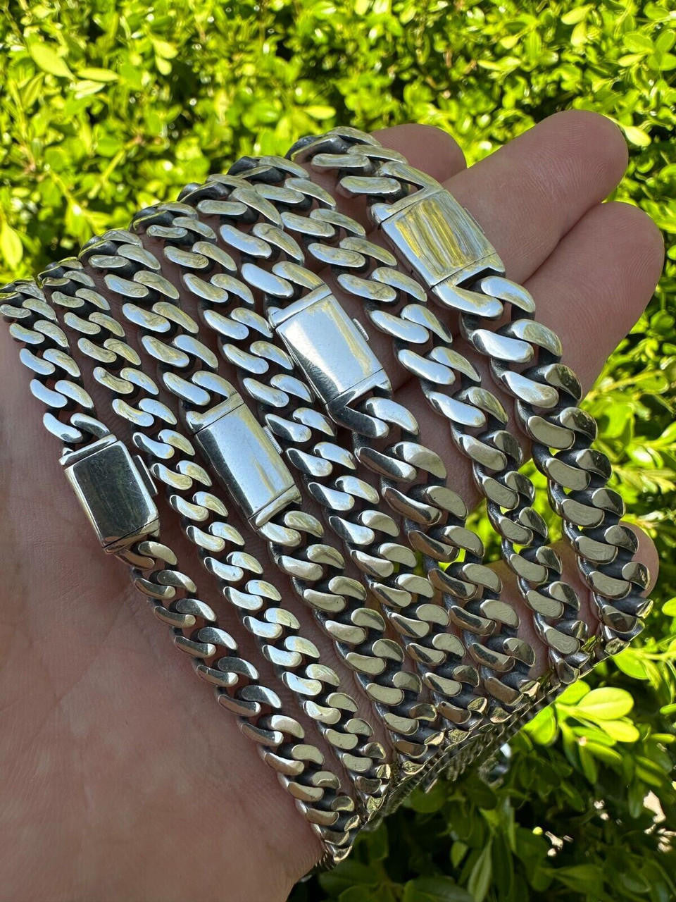 Cancun Cuban Link Chain Necklace Sleek Clasp  - 925 Sterling Silver - 18"-28" - 6mm-12mm