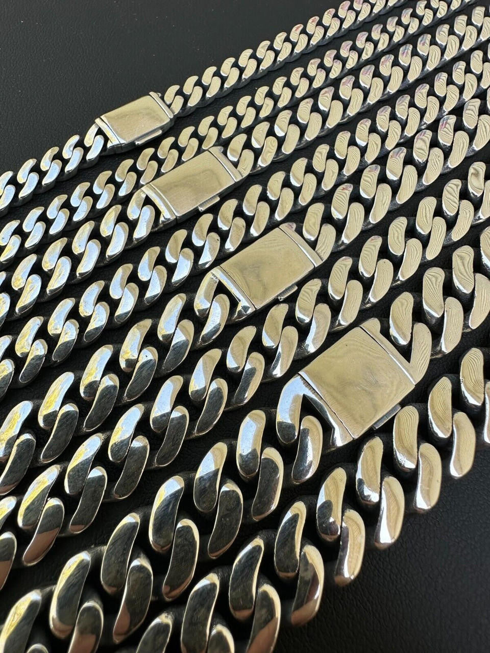 Cancun Cuban Link Chain Necklace Sleek Clasp  - 925 Sterling Silver - 18"-28" - 6mm-12mm