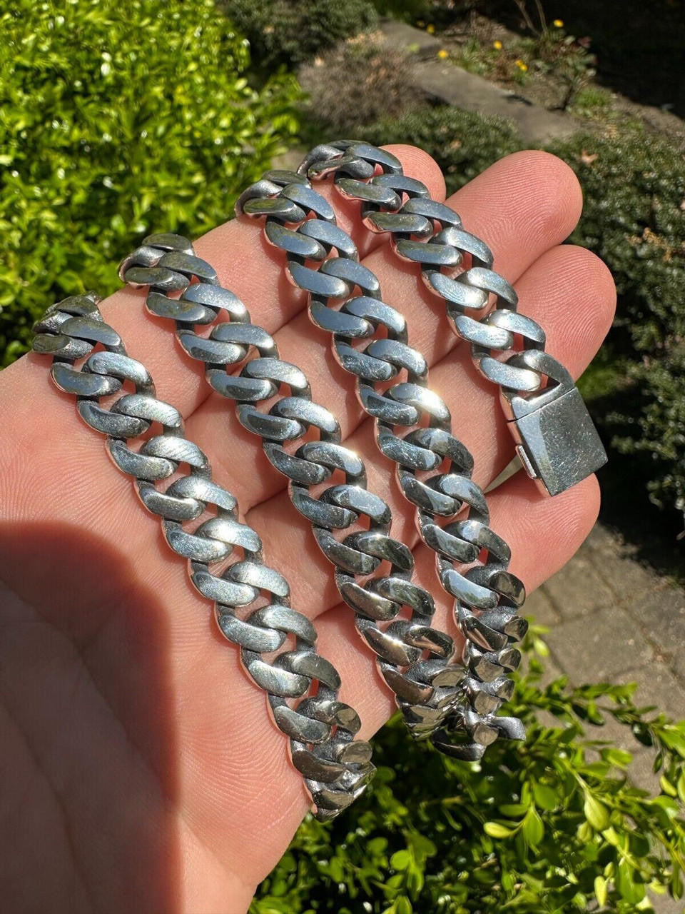 Cancun Cuban Link Chain Necklace Sleek Clasp  - 925 Sterling Silver - 18"-28" - 6mm-12mm