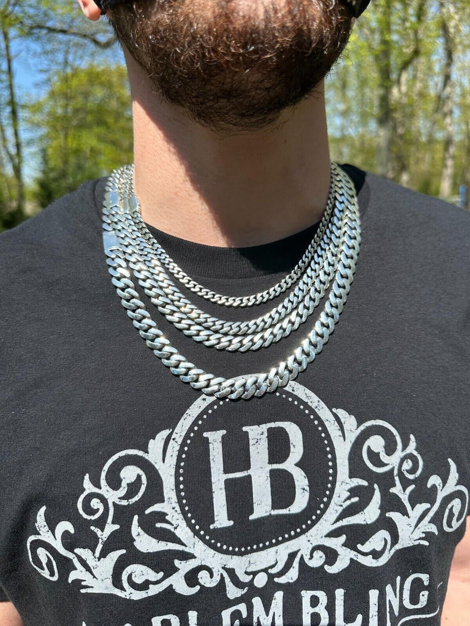 Cancun Cuban Link Chain Necklace Sleek Clasp  - 925 Sterling Silver - 18"-28" - 6mm-12mm