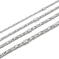 Modern Byzantine Link Chain Necklace W. Box Lock - 925 Sterling Silver - 18"-28" - 5mm-10mm
